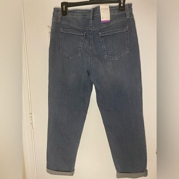 NWT Style& co Blue Beaded Embroidered Denim Distressed Boyfriend Jeans Size 8 - Picture 9 of 15